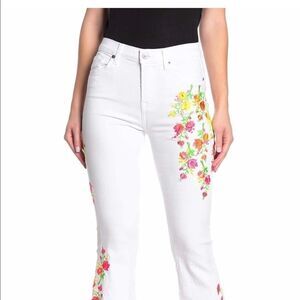 7 for all mankind White Embroidered Jeans